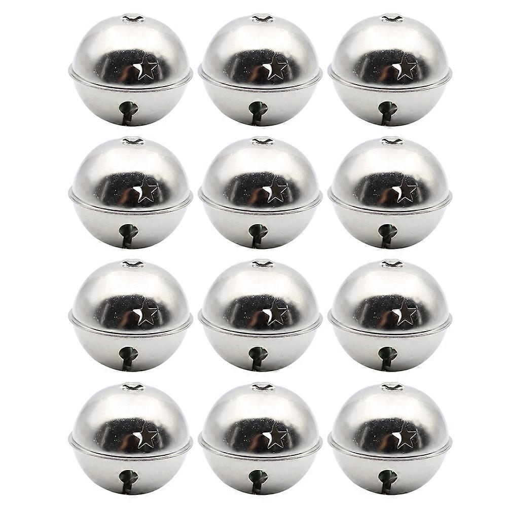Hanging Bells Christmas Home Use Silver Iron Bell 12Pack