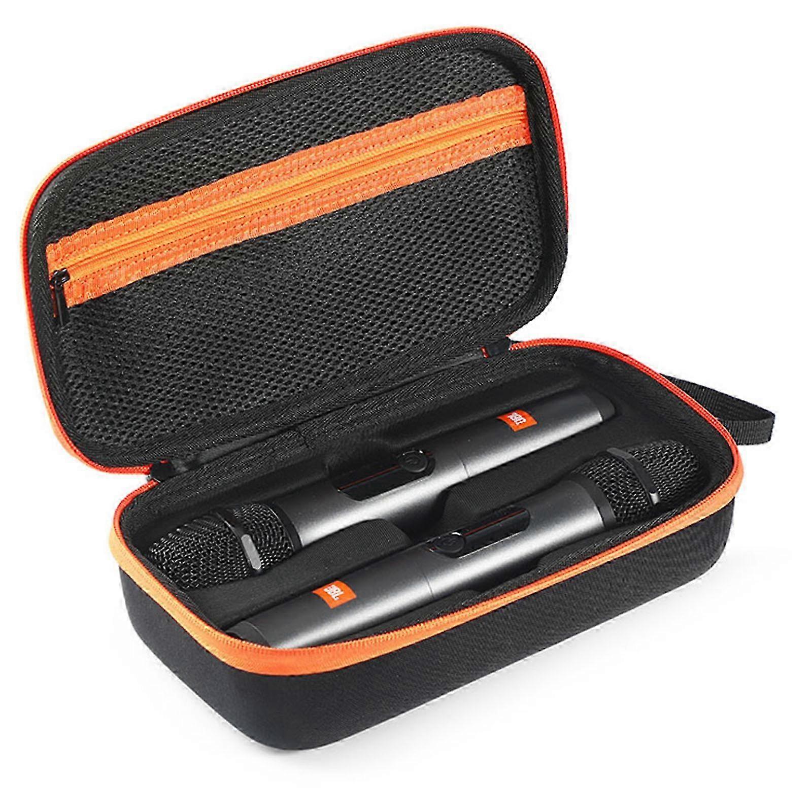 Wireless Microphone Battery Case EVA Storage Bag for 2 Mics Accessories