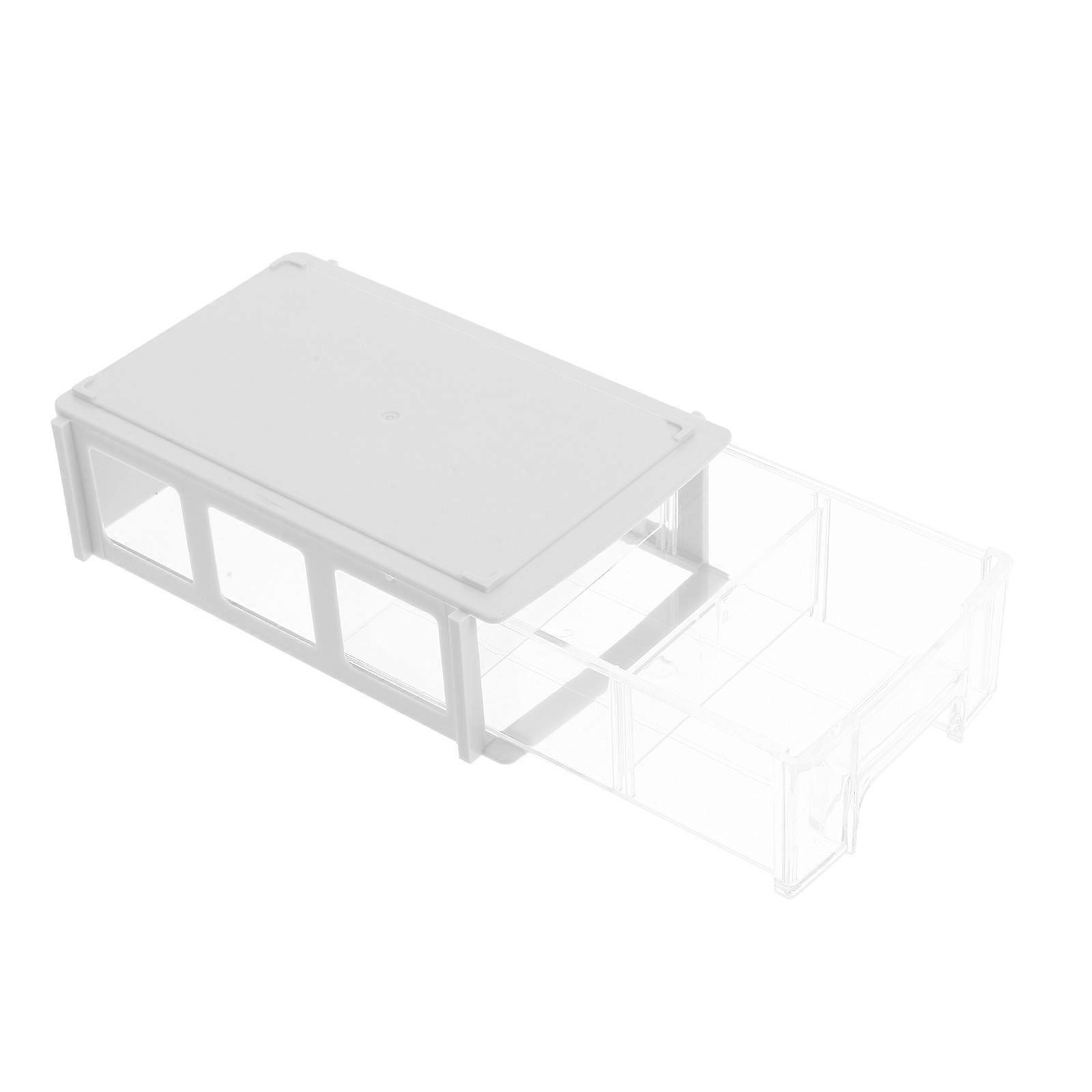 Plastic Craft Storage Bin Clear Drawer Desktop Organizer Modular Storage System Grey 14.00X9.30X4.00CM Material 1Set