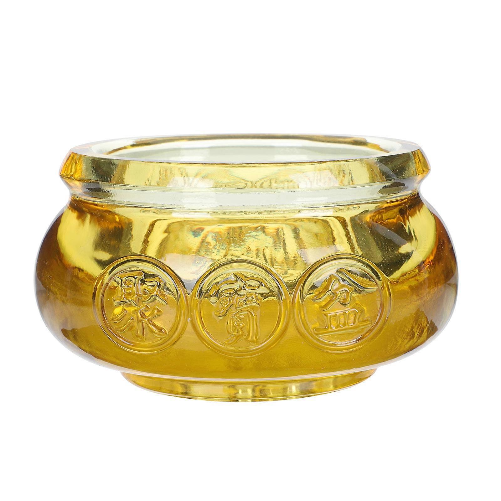 Yellow Citrine Cornucopia Ornament for Decor 1Pc Lovely Festive Home Office Table Decorations
