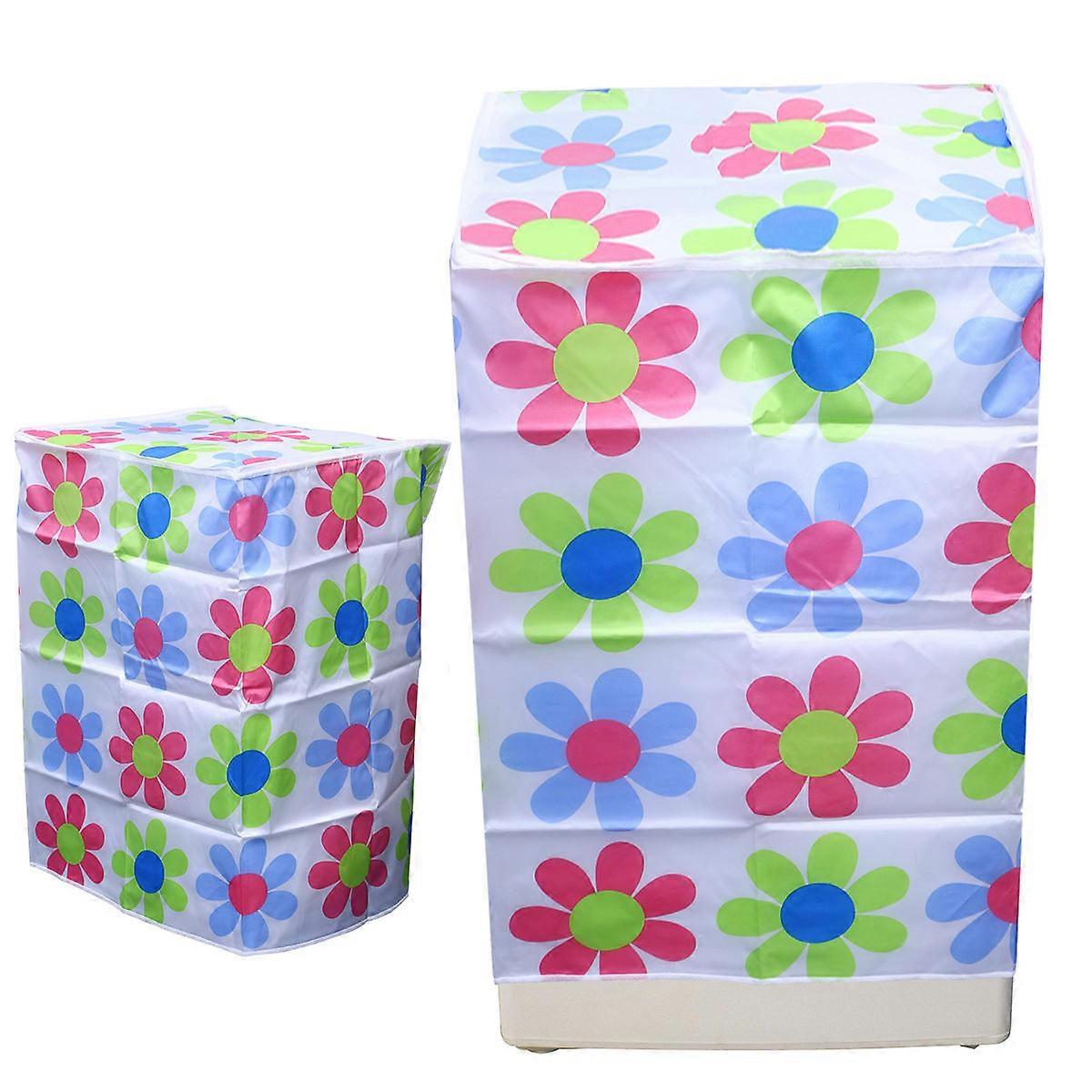 Washing Machine Cover Protector Waterproof Polyester Satin Cloth 55x58x87cm For Fully Automatic Washing Machine 1Pcs