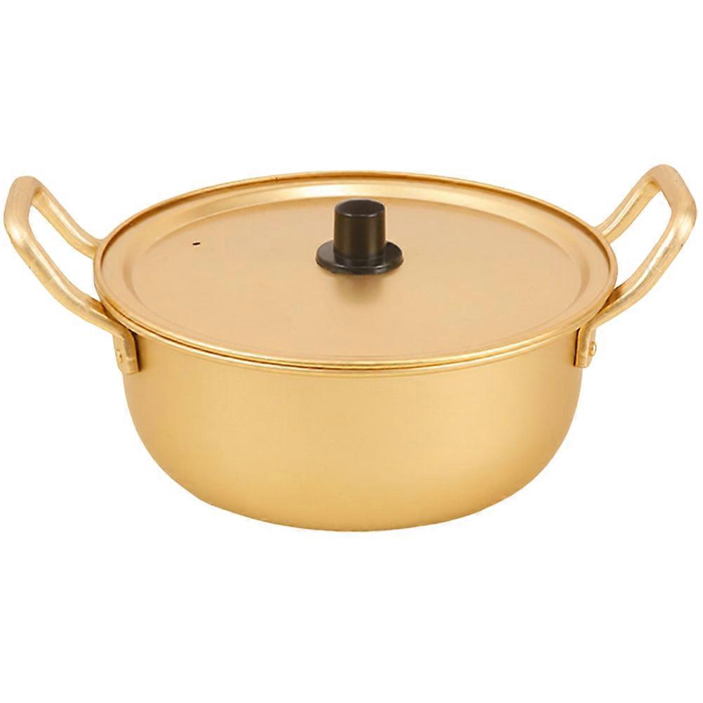 Aluminum Noodle Pot Ramen Pot for Stove Cooking Boiling Eggs Golden Color 27.50X22.00X8.50CM Dishwasher Safe 1Set