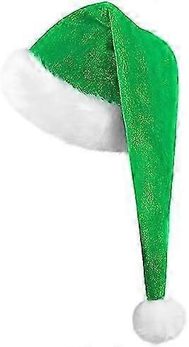 2024ロングクリスマスハットサンタハット大人の赤いぬいぐるみサンタクロース帽子厚い毛皮のエッジ、クリスマスパーティーのためのサンタクロース帽子