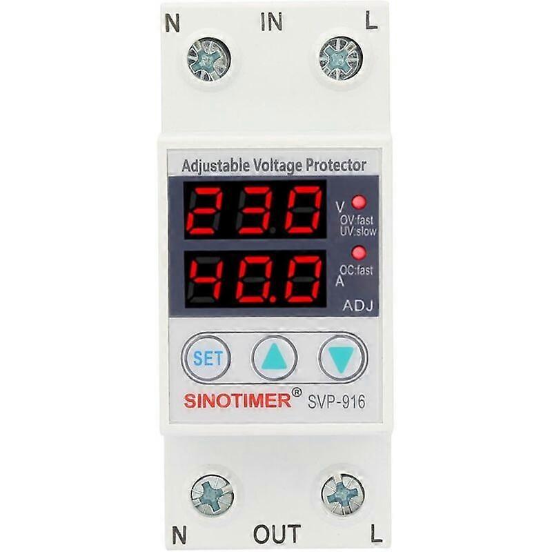 Voltage Protector for Intelligent Single Phase Current Adjustable Single Phase Undervoltage Overvoltage 230Vac (63A)