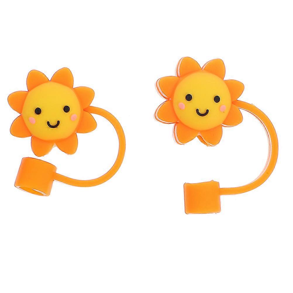 Cover Caps Novel Straw Covers Dust Protection 2Pcs Shape Silicone