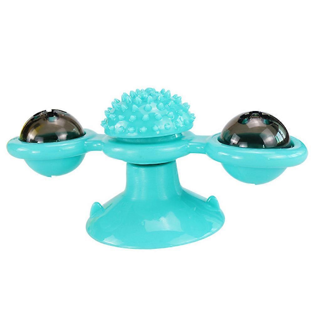 Pet Interactive Toys Funny Windmill Cat Toy Indoor Use Lake Blue 16x7.5x7.5cm Tpr 1 Piece