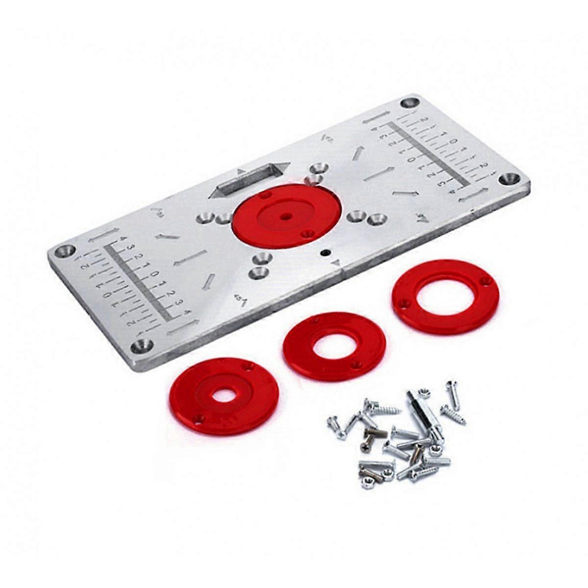 Router Table Flip Plate Aluminum Router Table Insert Plate W/ Router Insert Rings Wood Router Tools