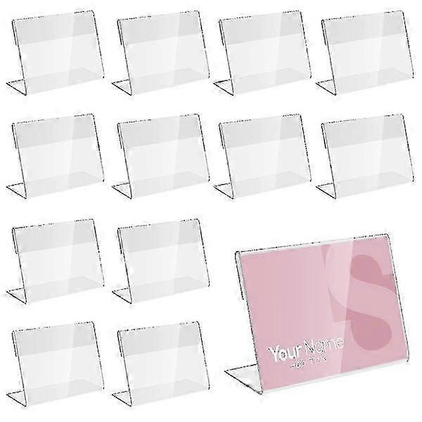 30pcs Mini Acrylic Sign Display Holder Price Display Holder Small Display Stand L Shape Acrylic Price Card for Various Brands