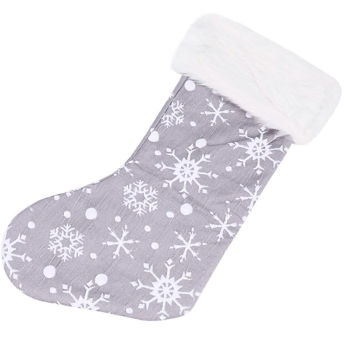 Stuffed Stockings Christmas Style Stocking For Home Decorating Grey 50x27 Cm present Container 1Pcs