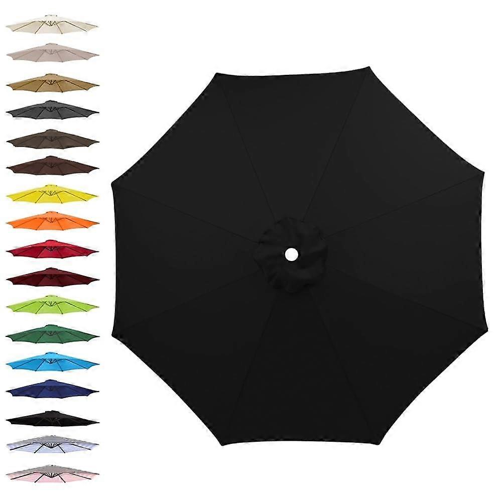 サンアンブレラ用交換用キャノピー200300cm、パティオアンブレラカバー(ブラック、6リブ)