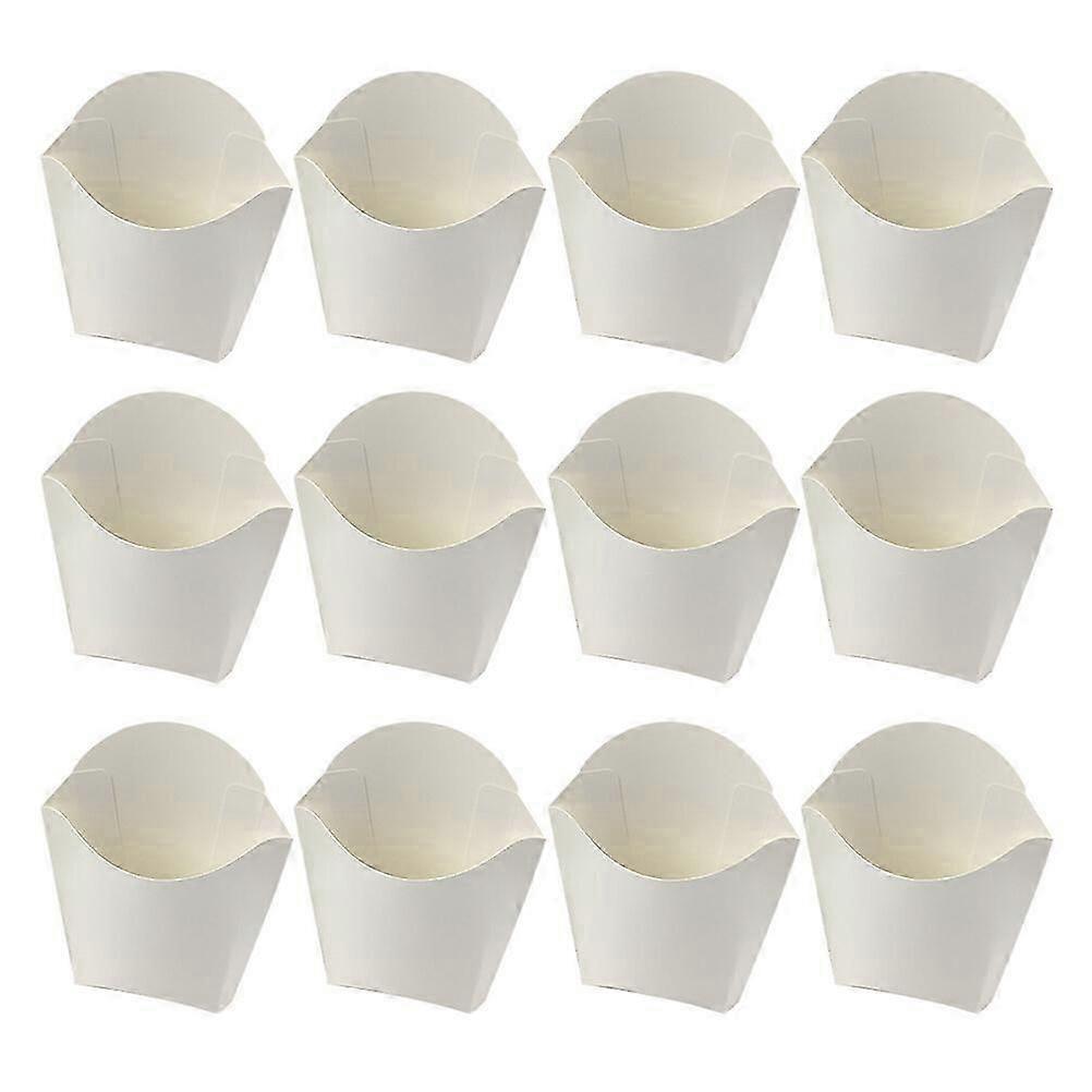 Lot de 24 gobelets à frites jetables en papier blanc