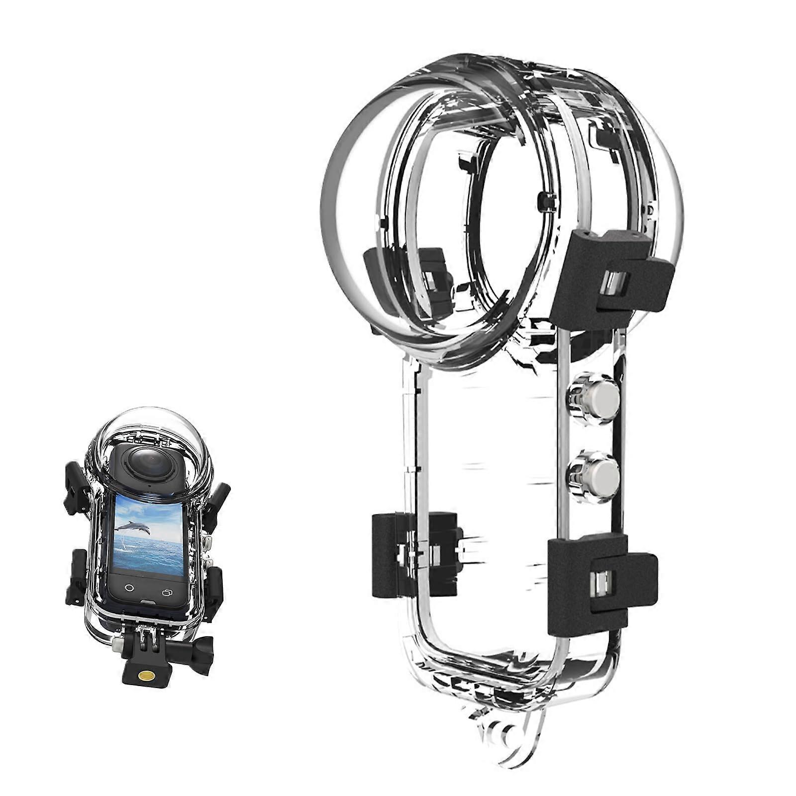 Invisible Dive Case for Insta360 X5 Waterproof Housing, 196ft Depth Resistance, Silicone Shell, Anti-Fog Film, 360° Clarity