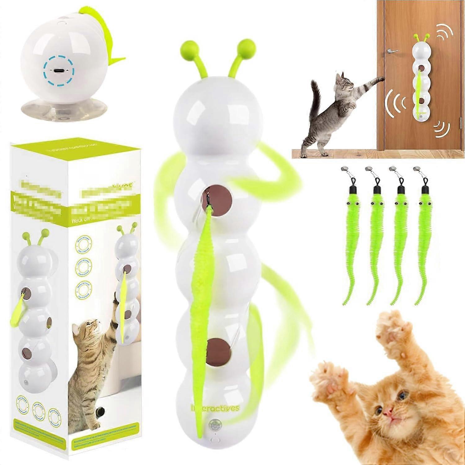 Wuselwurm Cat Toy, Wuselwurm Cat Interactive Toy with Wuselwurm Design, Cat Toy Worm, with Suction Cup for Cats, Wall and Window Mounted (1 Item)