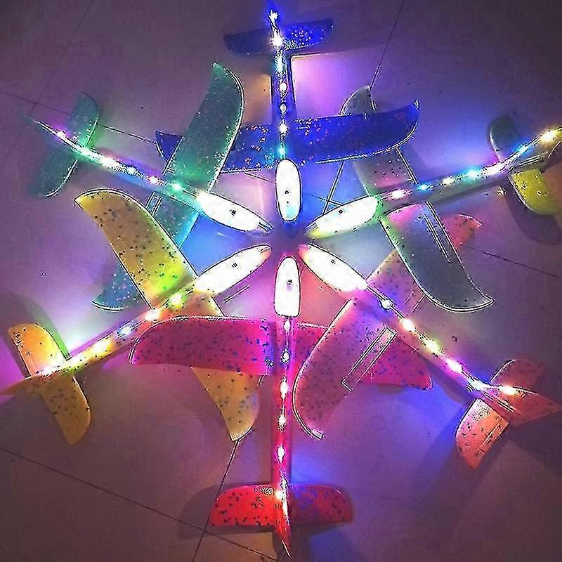 50cm Big LED Flash Glider Foam Plane Hand Throw Light Inertial Airplane EPP Outdoor Fun Toy for Kids