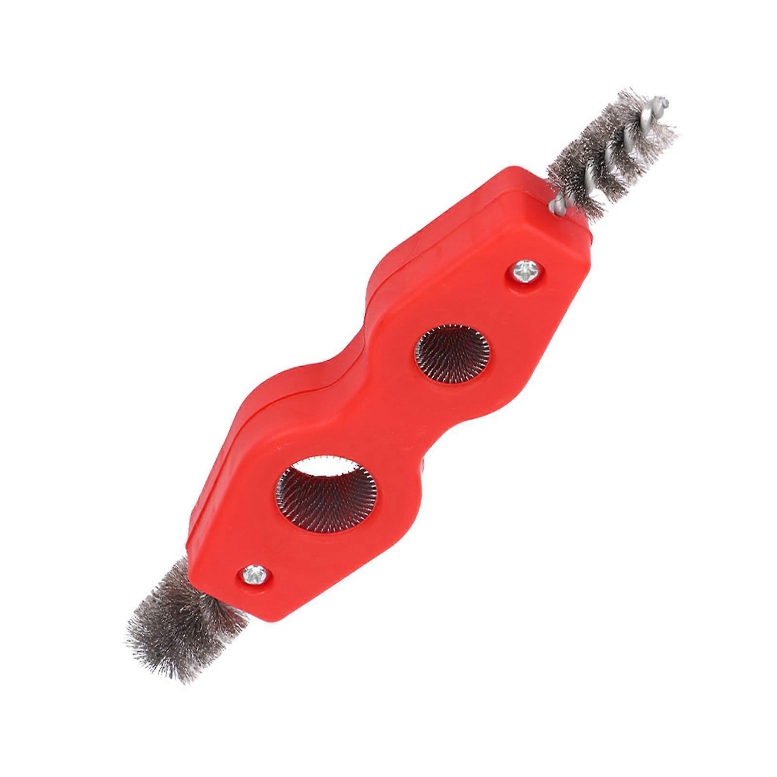 1/2in & 3/4in Brass Wire Brush Thread Cleaner Tool for Internal and External Threads Red Cleaning Brush
