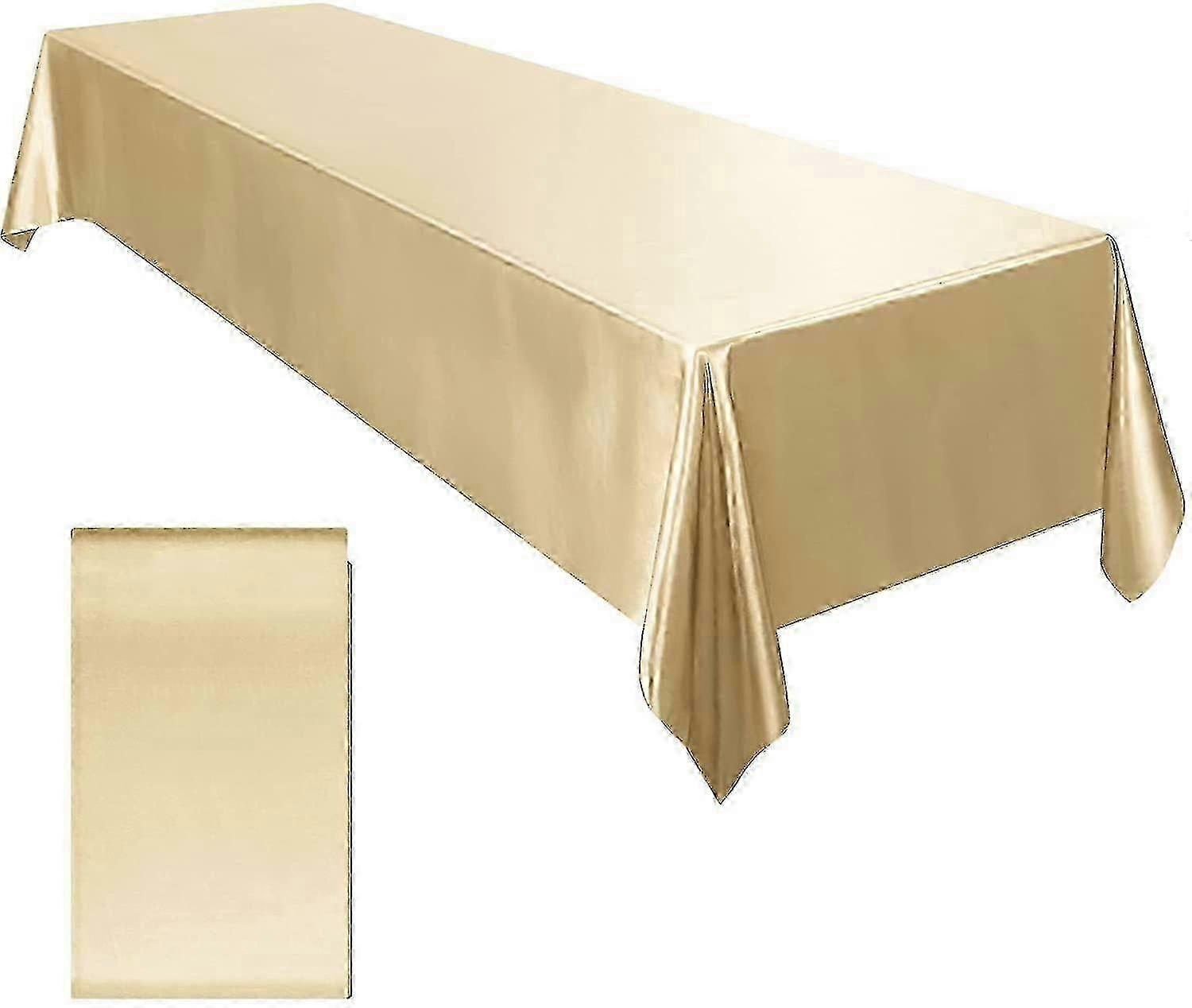 Rectangle Satin Tablecloth 57x102inch Bright Smooth Silk Cover for Wedding Banquet Anniversary Dining Table Decor