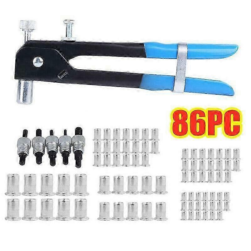 Manual Rivet Gun Tool Wrench Kit with M3-M8 Blind Rivet Nut Thread Insert