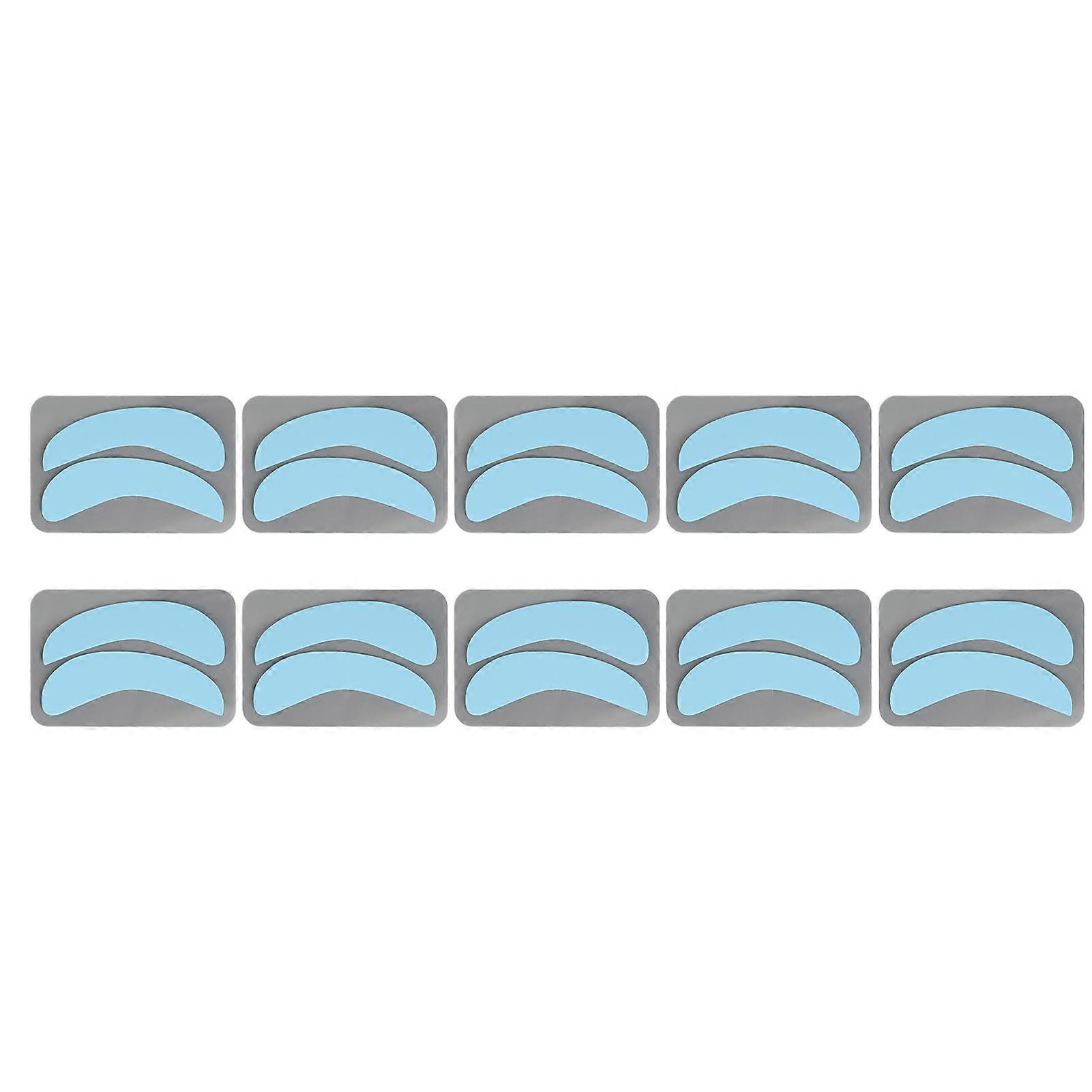 10 Pairs Eyelash Extension Under Eye Pads Half Moon Shaped Reusable Silicone Lash Grafting Eye Pads Blue
