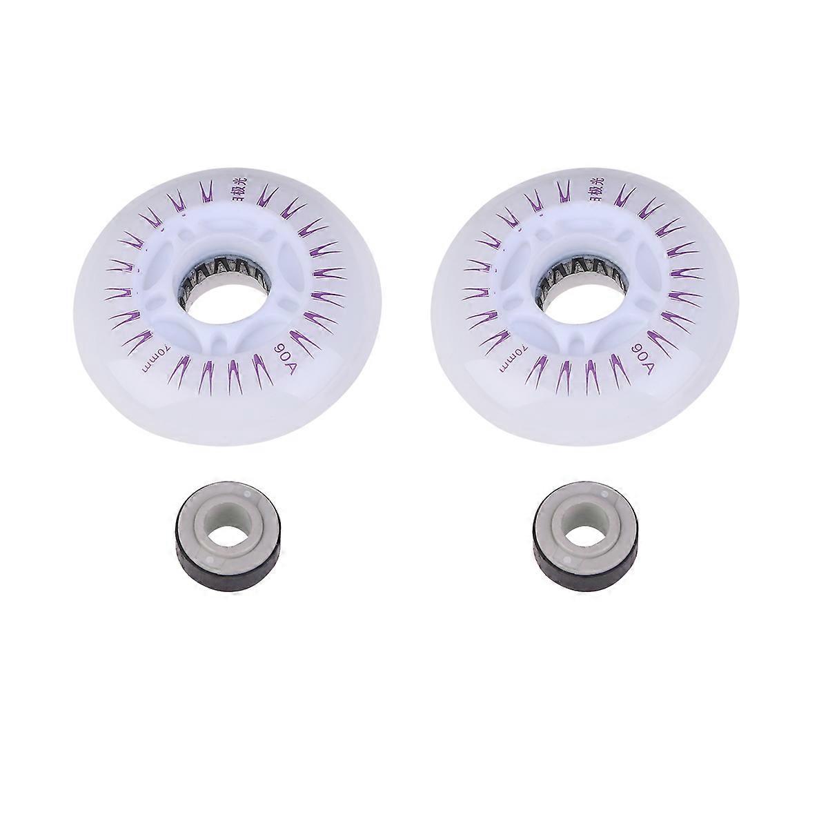 Roller Skate Wheel Grippy Performance 70MM Colorful Light Outdoor Usage 2Pcs