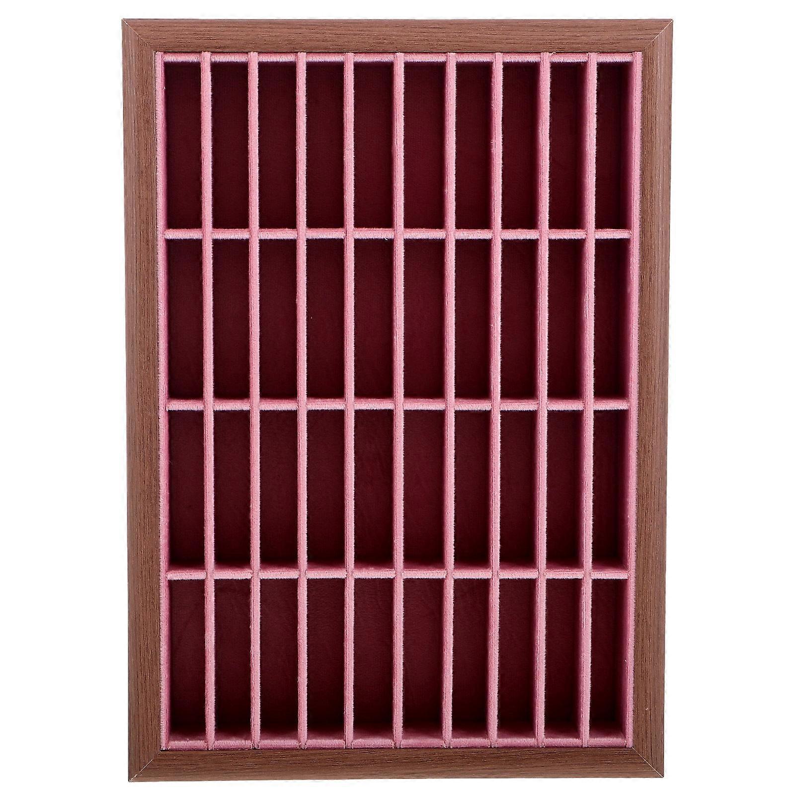 Imitation Ebony Finish Wooden Bracelet Organizer Protective Function For Women Retail Stores Display Modern Design 1Set