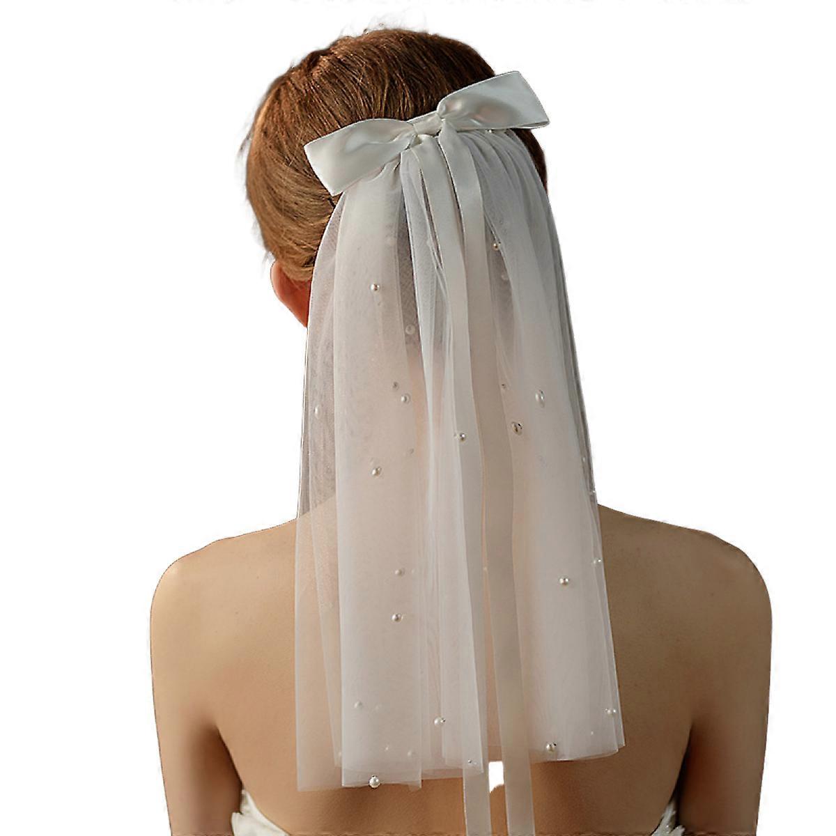 Pearl double veil, white, 1 pc.
