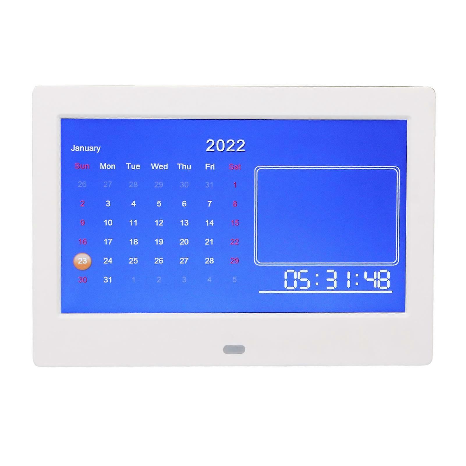 7 Inch Digital Picture Frame Multifunction Calendar Picture and Video Loop Playback Electronic Photo Frame 100‑240V UK Plug