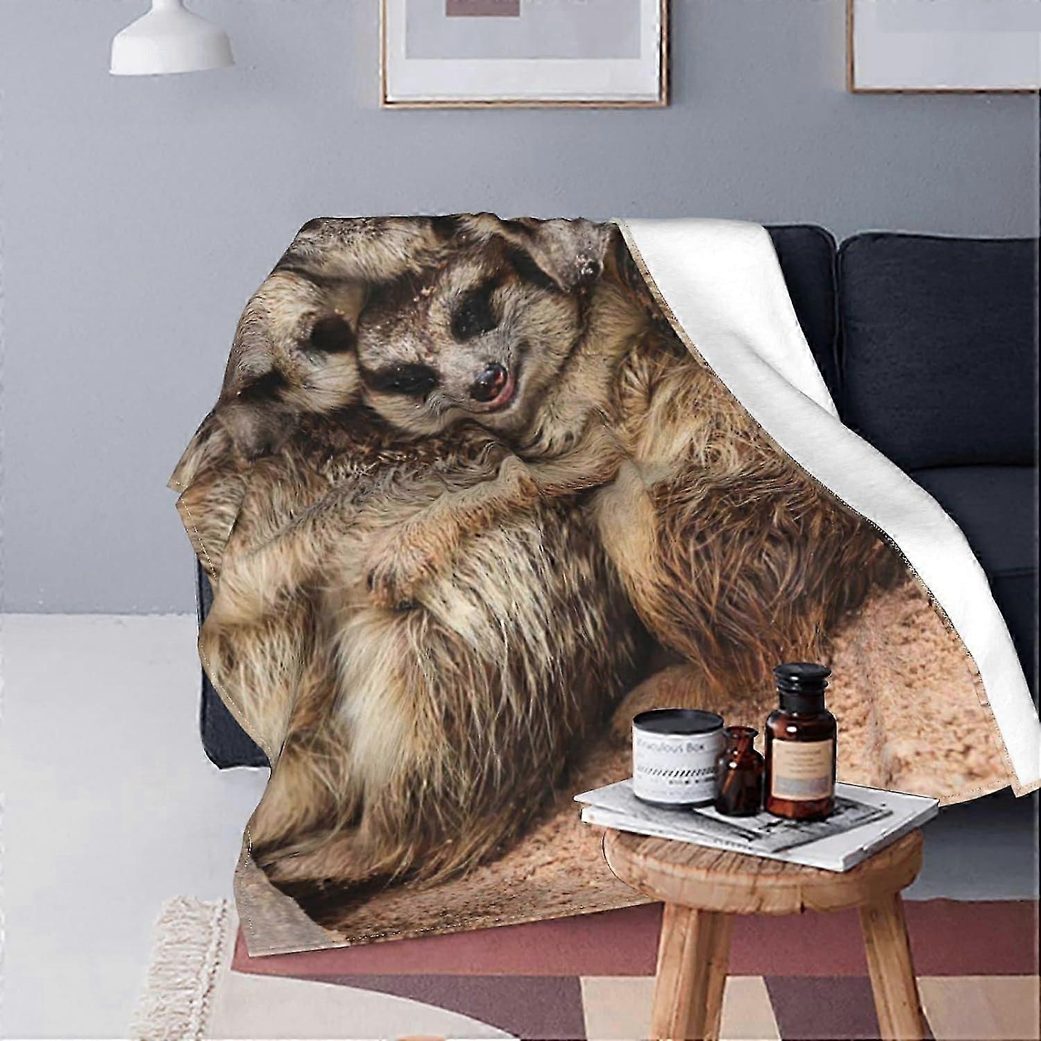 Cuddling Meerkat Soft Throw Fleece Blanket Blanketffy Soft Throw For Bed And Couch Travel