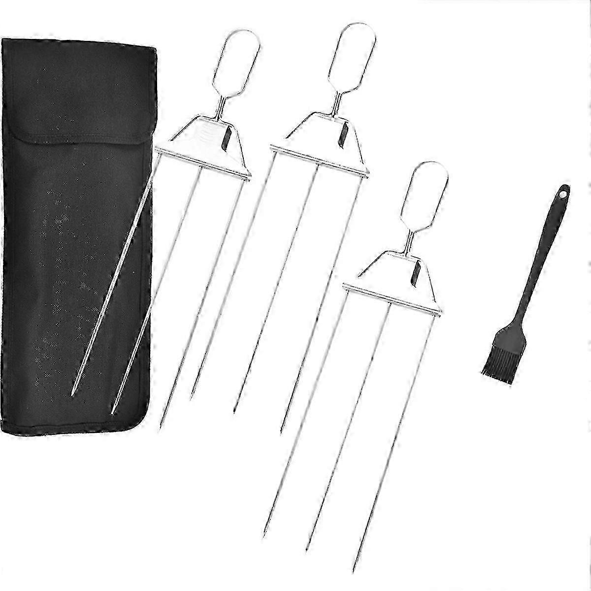 Stainless Steel Grilling Skewers with Oxford Cloth Bag,Metal Kabob Skewers for Grilling,for Meat Veggies Fruits jn