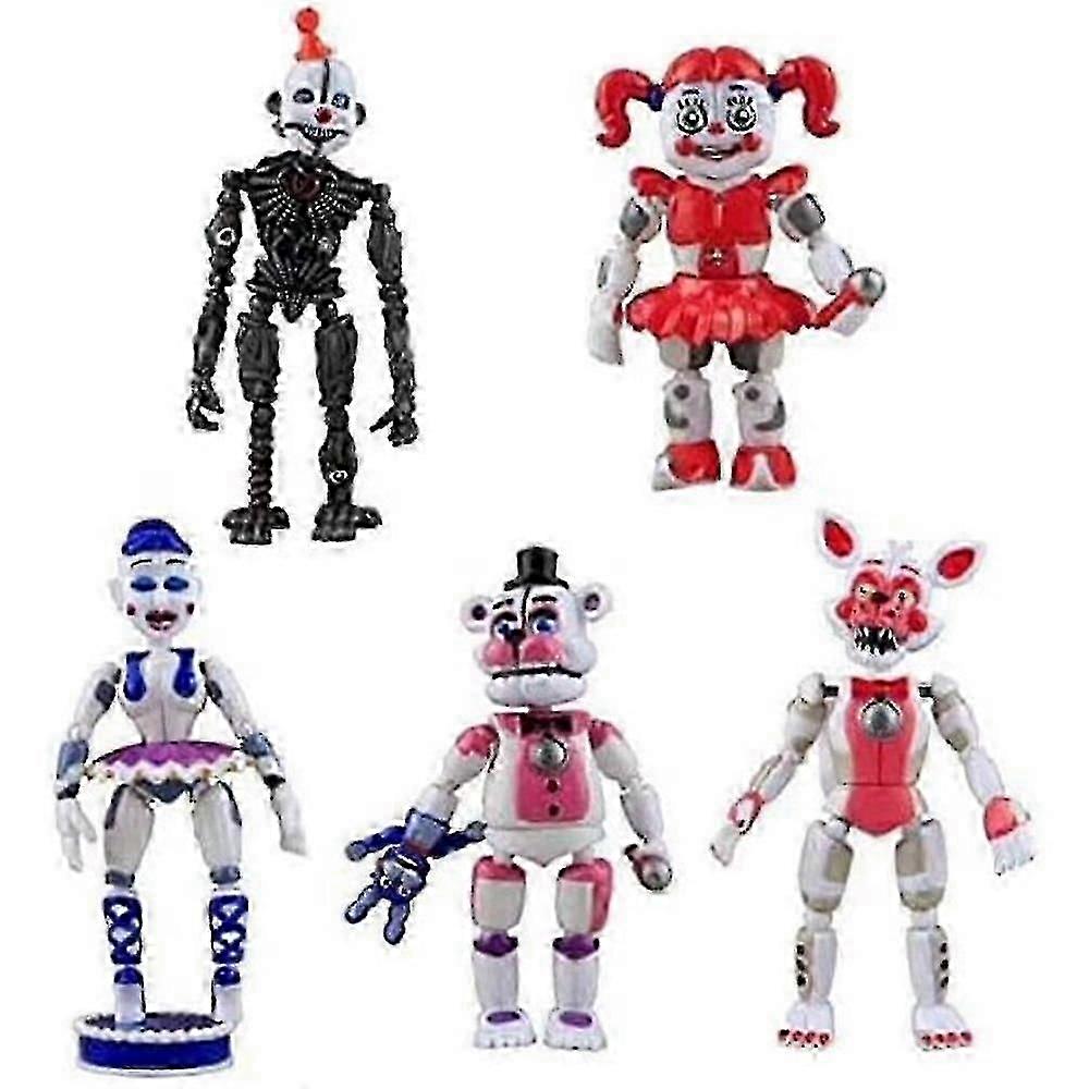 5Pcs FNAF Action Figure Set: Funtime Freddy &; Foxy με κινητές αρθρώσεις - Τέλειο δώρο για συλλέκτες του Ηνωμένου Βασιλείου