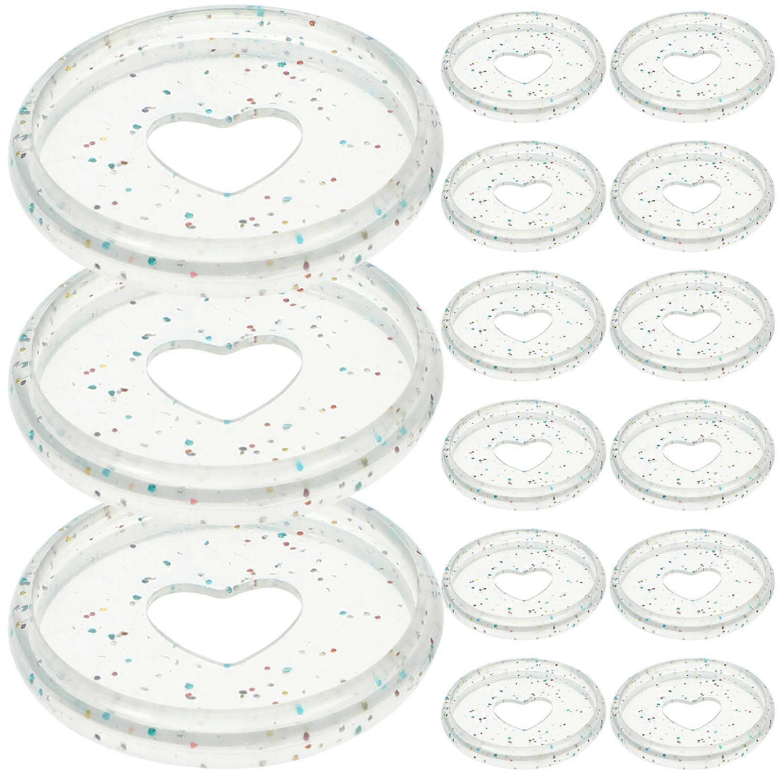Disc Accessory Office Journal Discs Heart Shape Colorful Glitter Memo Filing 50Pcs