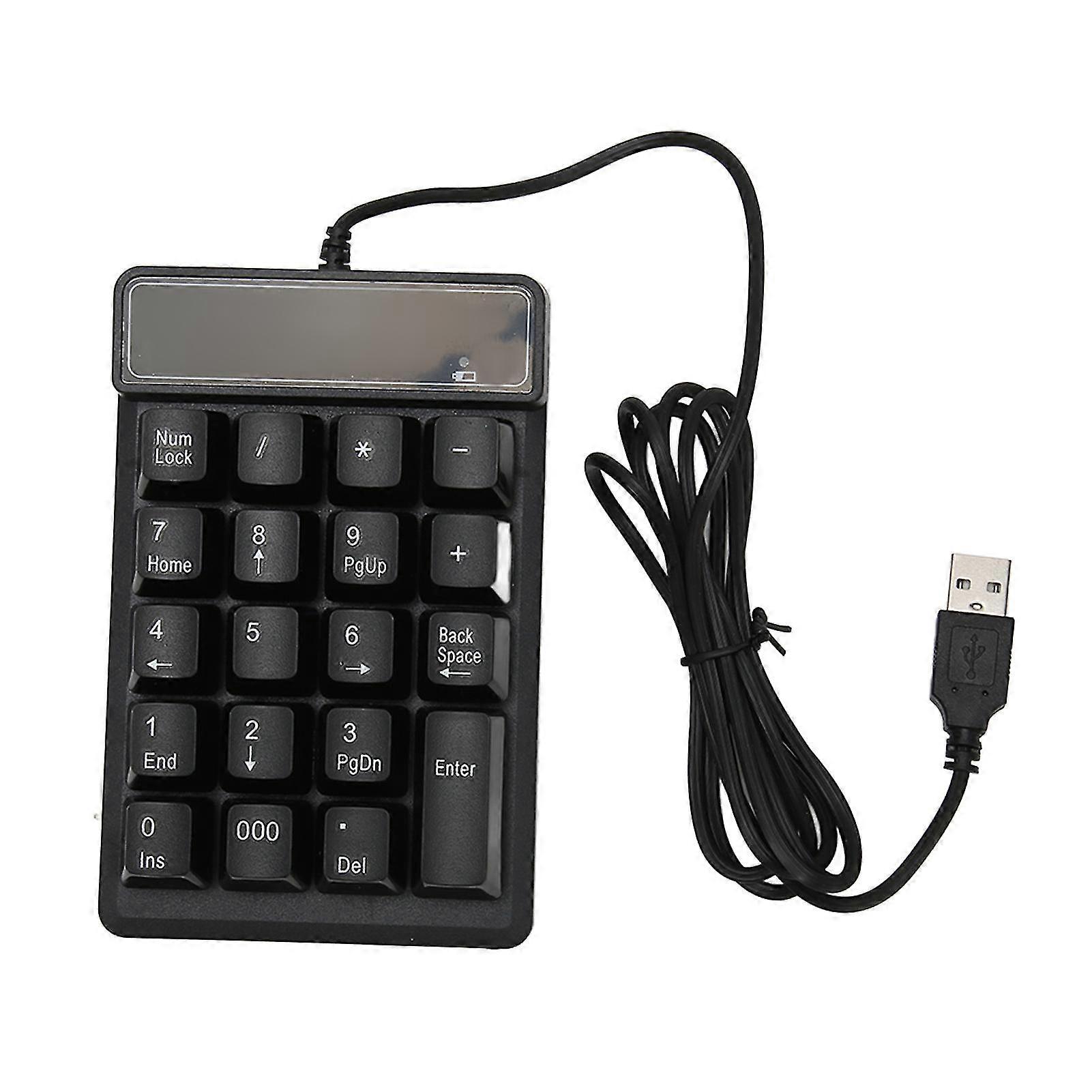 Compact USB Wired Number Pad with 19 U-Shaped Keys - Plug and Play Black Numeric Keypad for Laptop, PC & Desktop Use