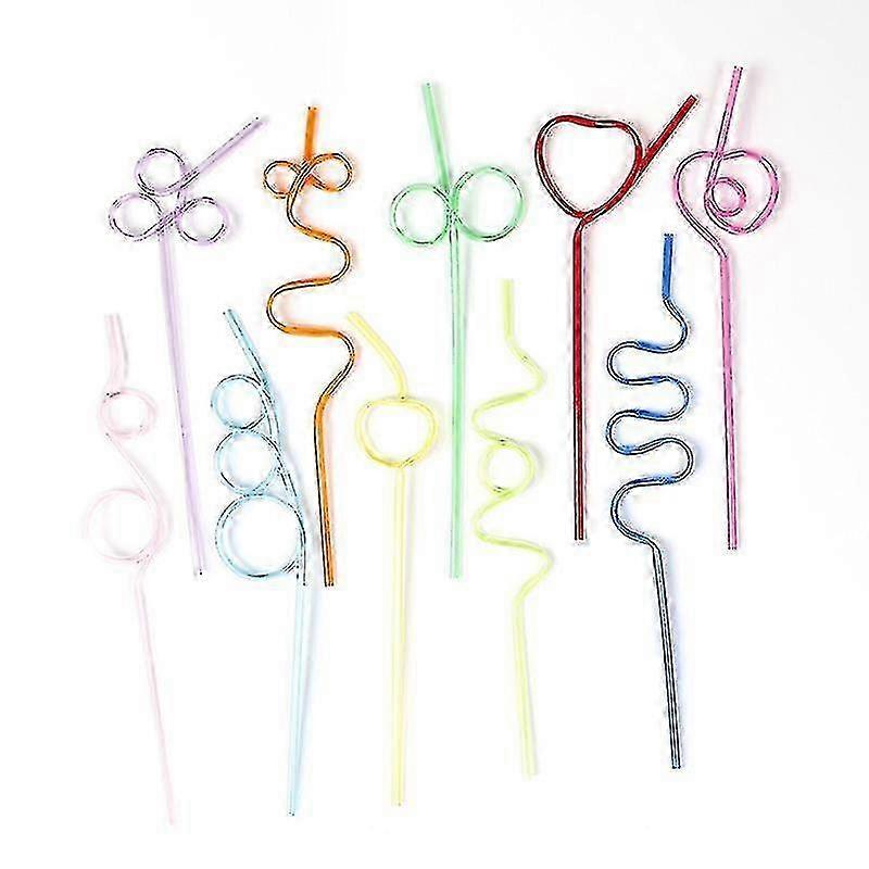 10pcs Silly Straws for Kids Reusable Plastic Drinking Straws
