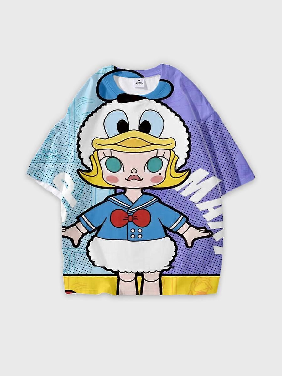 T-shirt round neck Pattern loose short sleeve JW405