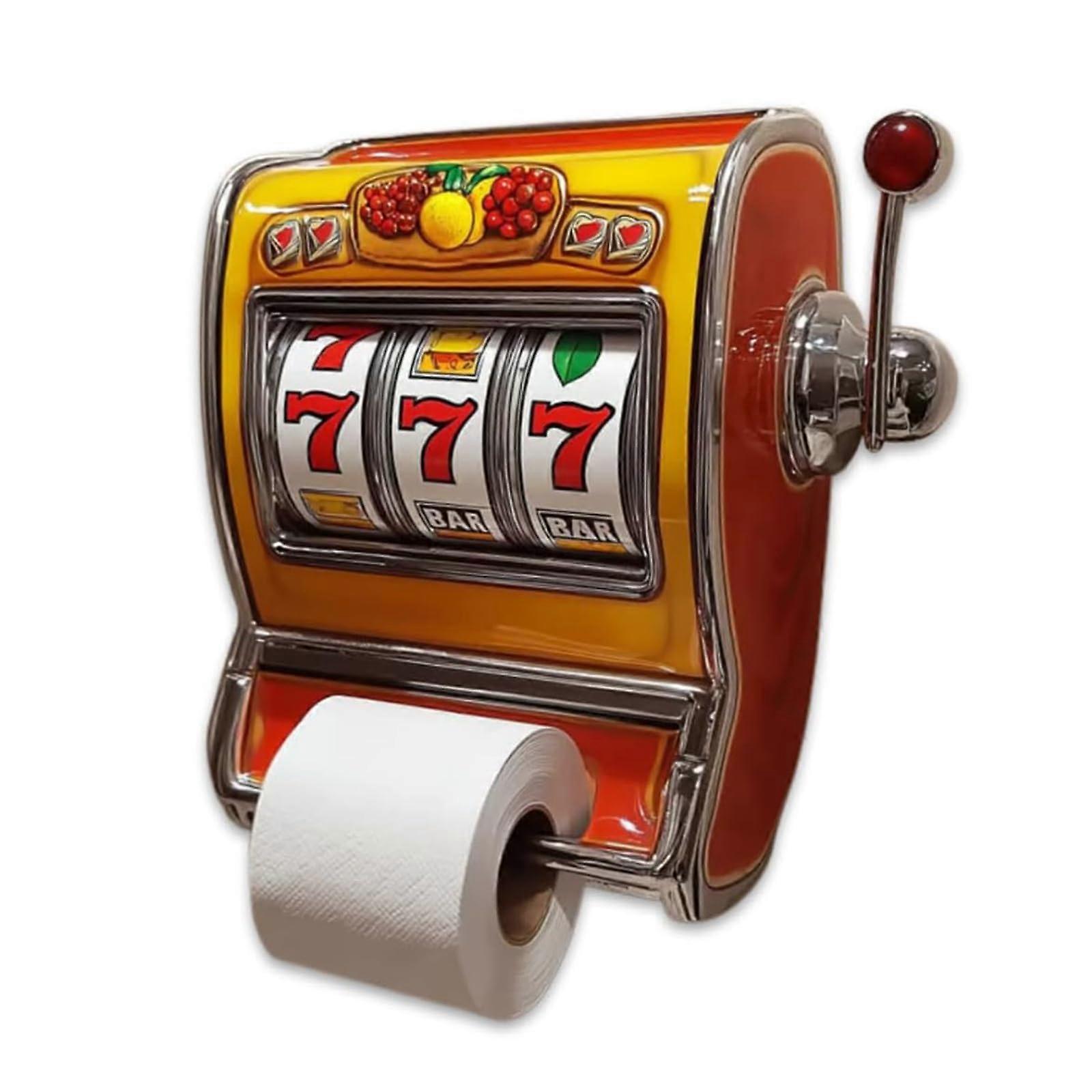 Slot Machine Toilet Roll Holder, TP Roll Holder for Game Themes, Retro Arcade Style