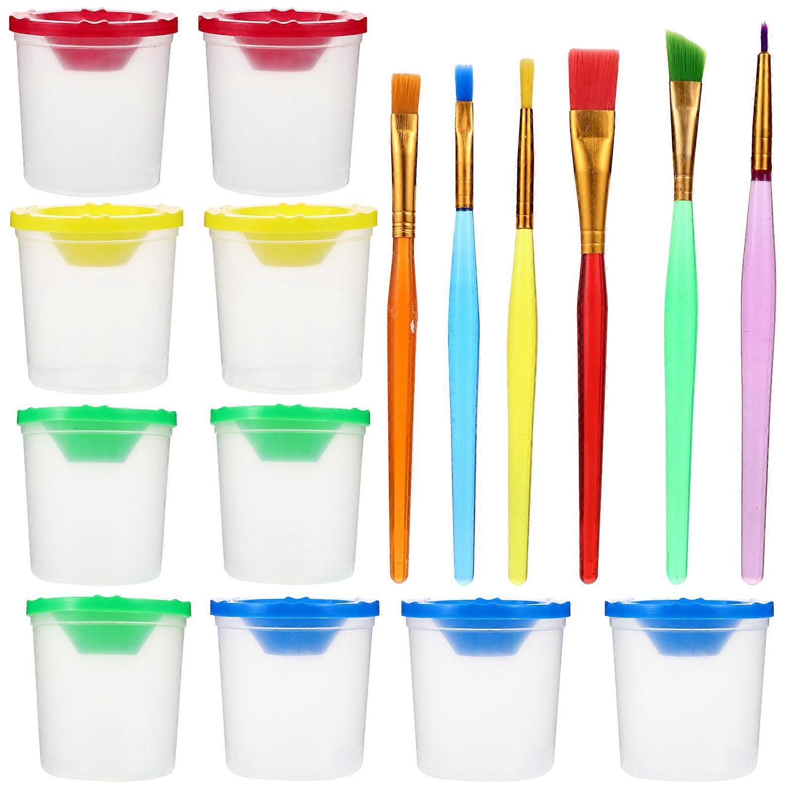 Kids Paint Cup Painting Tools Set Kindergarten Art Classes Assorted Color 16Pcs