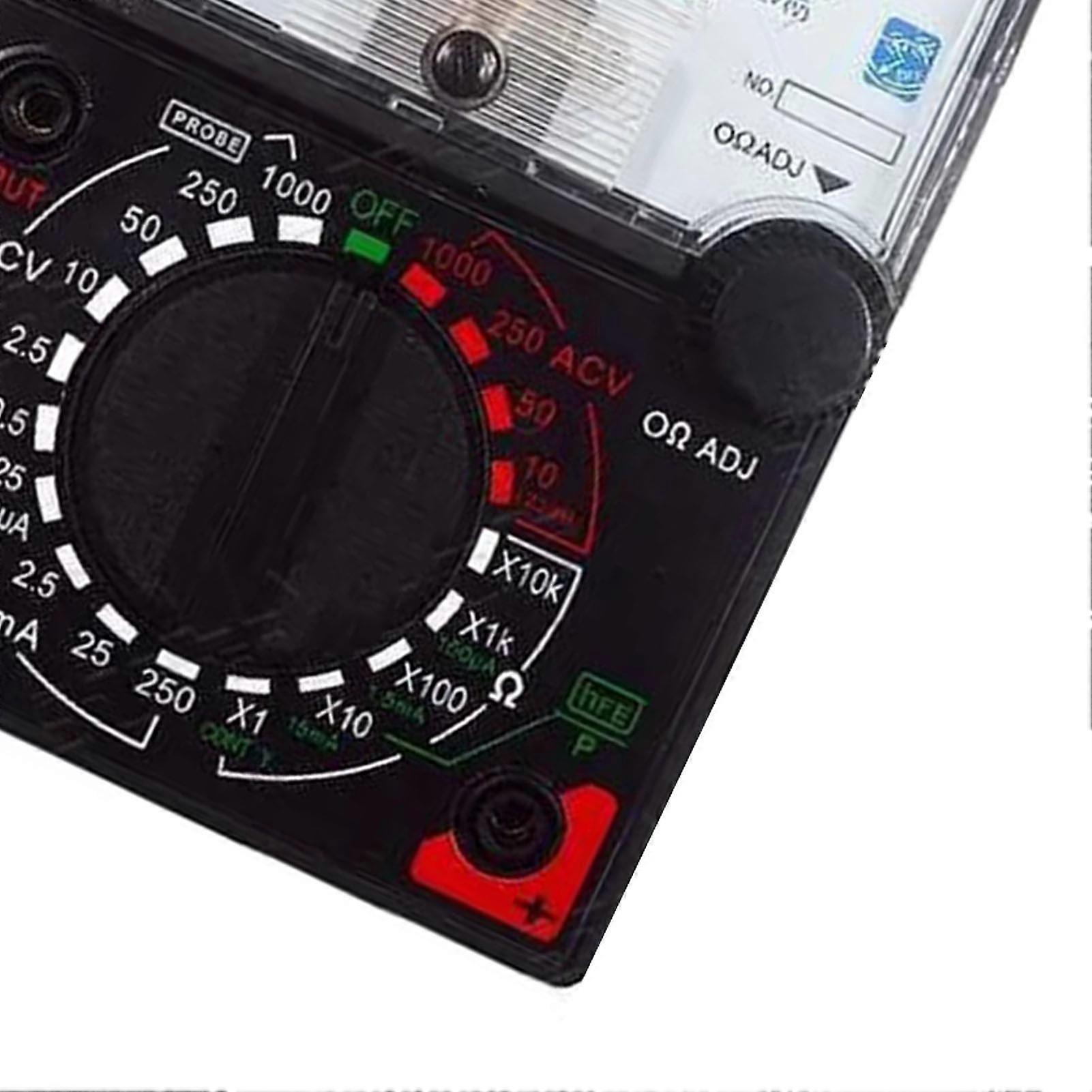 Pointer Multimeter Ammeter Voltmeter Ohmmeter with Probes Teaching Aids Maintenance Tool YX‑360TRE‑L‑B(with Buzzer)