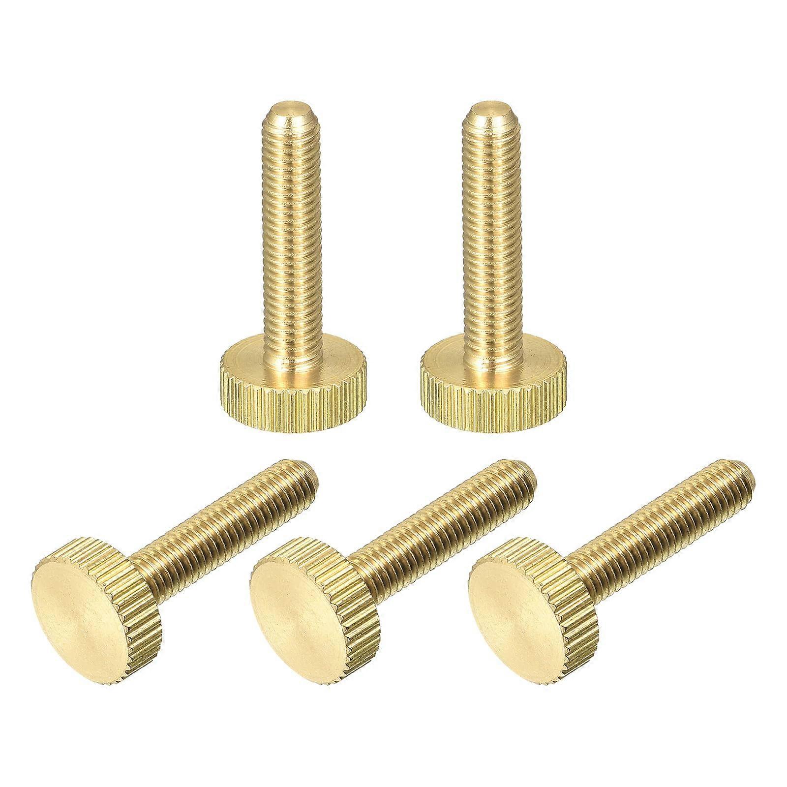 Knurled Thumb Screws M5x25mm Flat Brass Fasteners with Grip Knobs for Home Electronics and Machinery 5 Pack