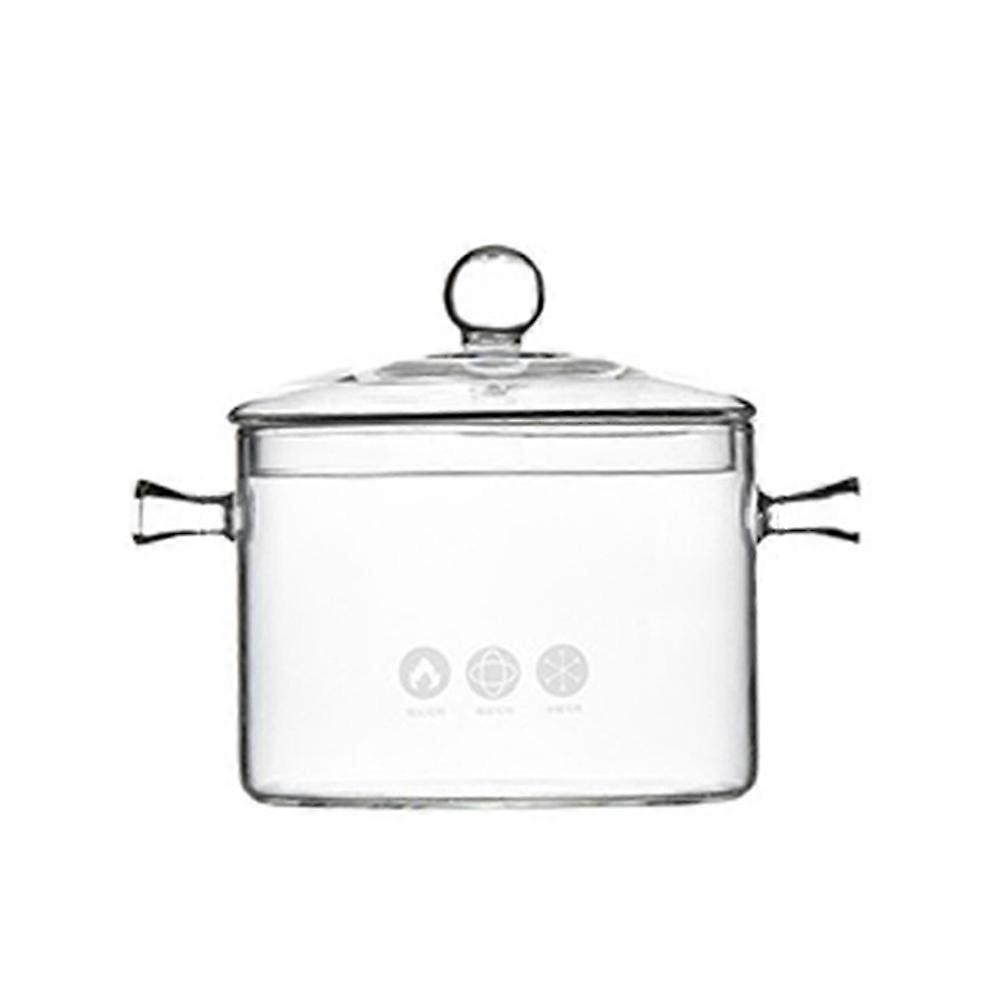 Heat Resistant Glass Cooking Pot with Bead Cover for Instant Noodles, Soup, and Stovetop Use – Transparent Multi Use Stew Pan for Home and Restaurant