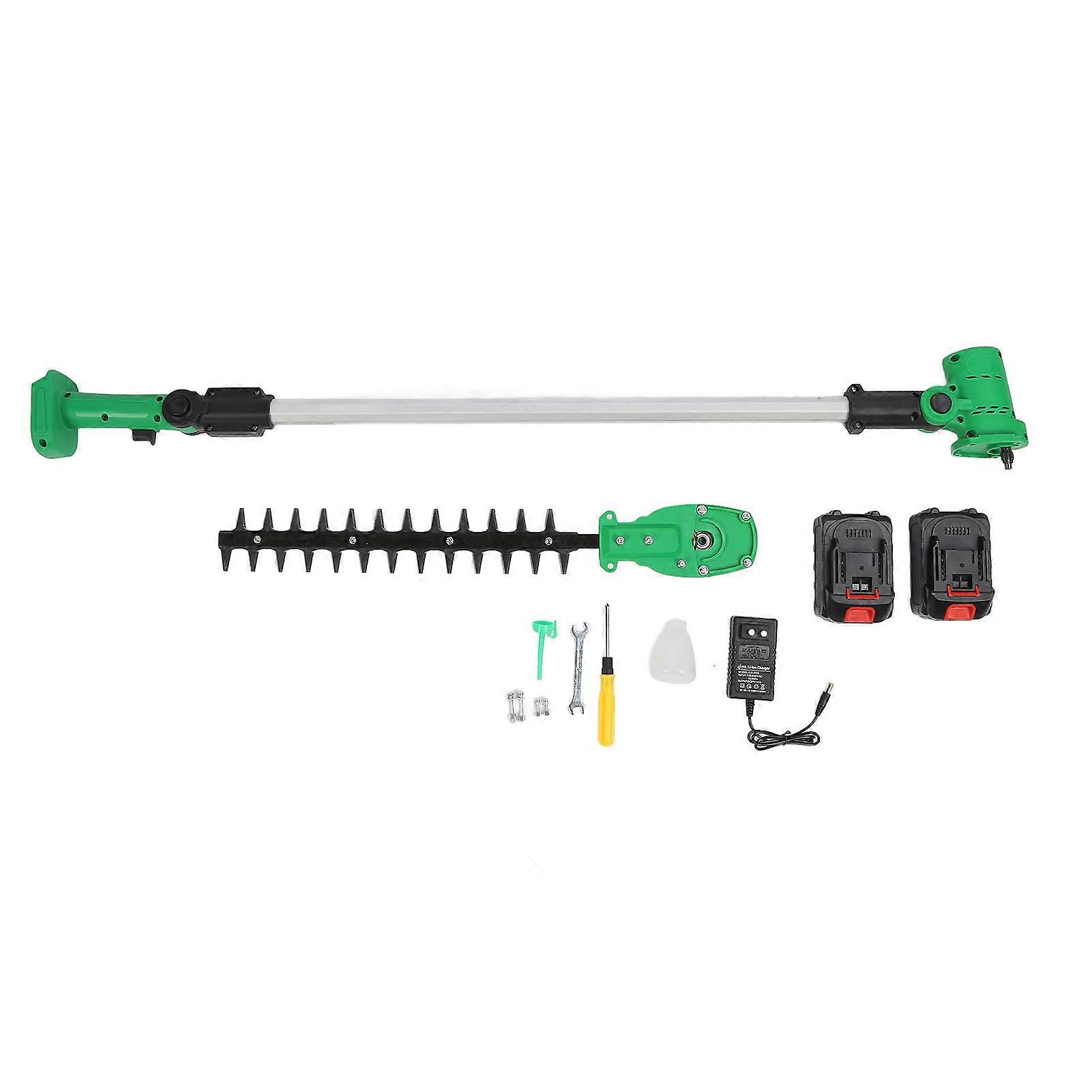 Electric Hedge Trimmer 16.5 Inch Dual Action Blade Cordless Pole Hedge Trimmer with 1.6m Extension Pole 110‑240V EU Plug
