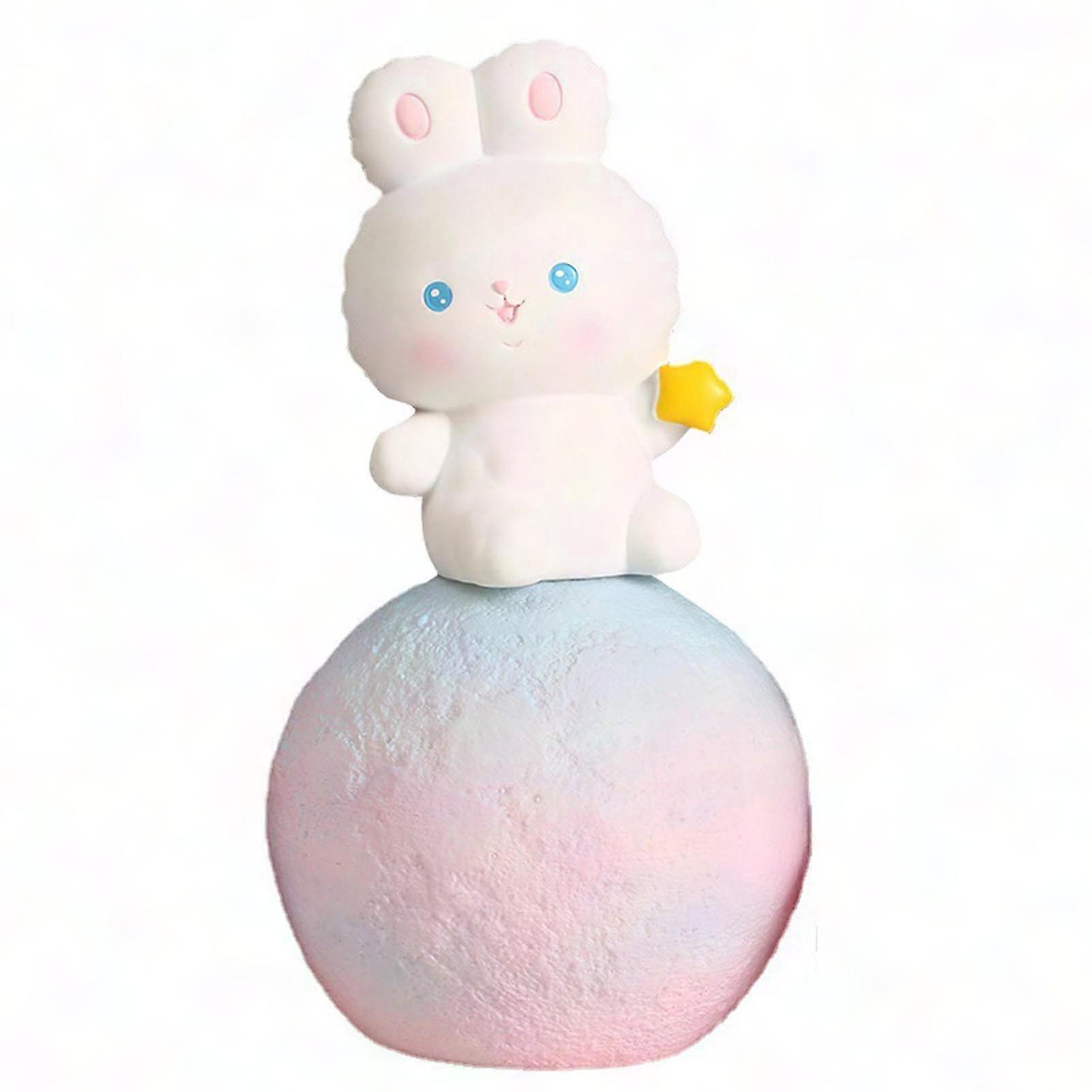 Colorful Touch-Sensitive Rabbit Night Light with Coin Bank Feature for Desk Decoration