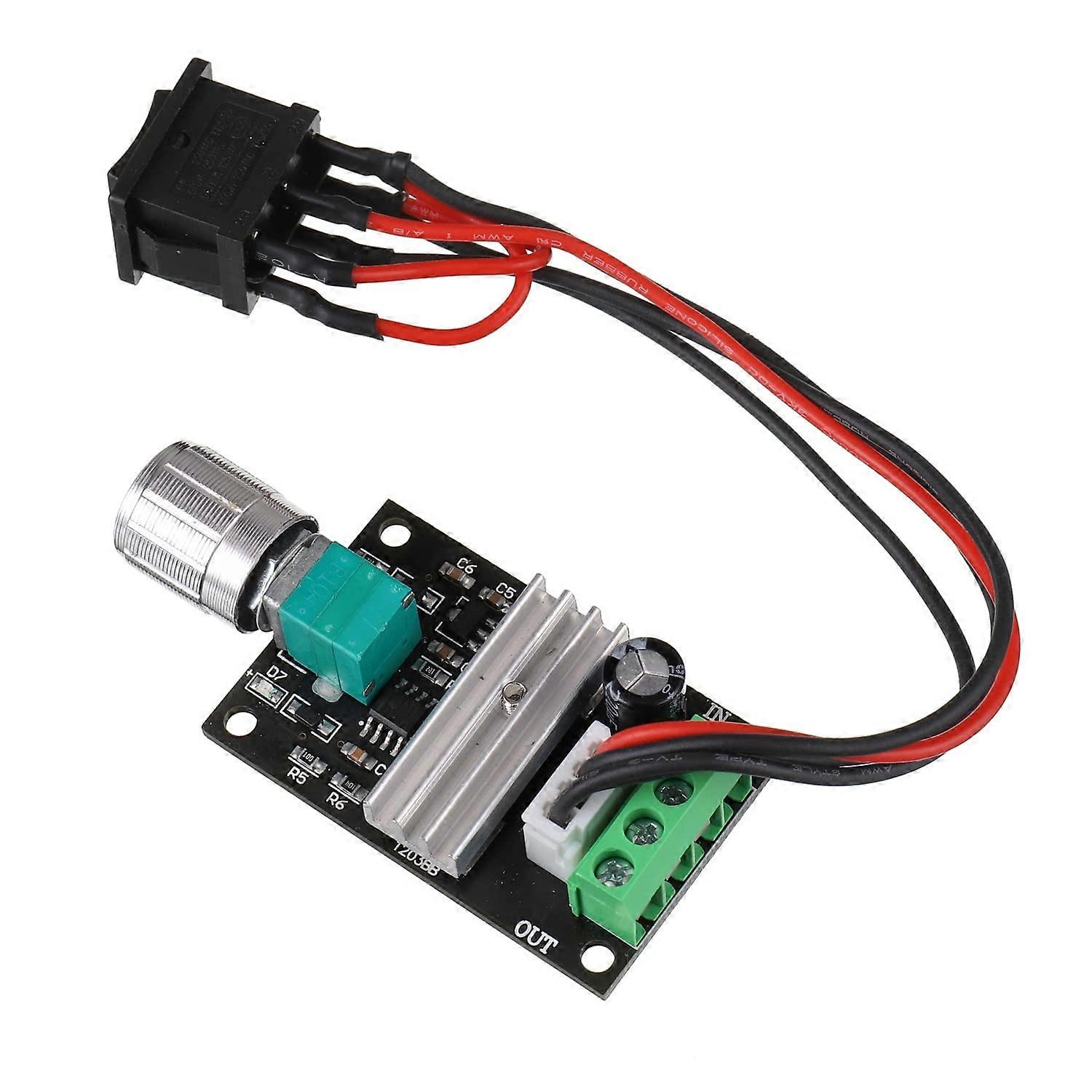 6V 12V 24V 28V 3A 80W DC Motor Speed Controller (PWM) Adjustable Speed Switch 1203BB DC Motor Driver Reversing