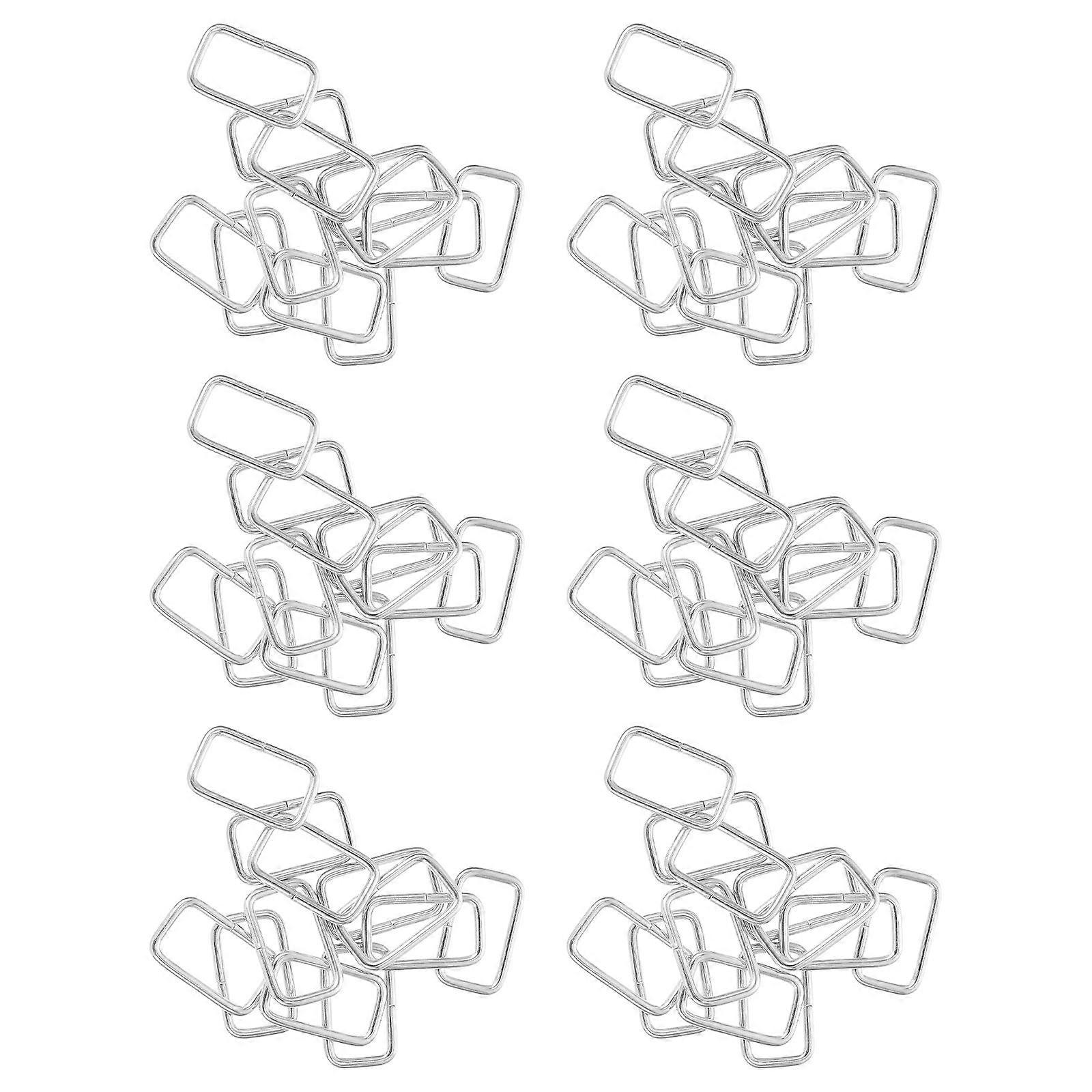 Strap Buckle Stainless Steel Buckle for Belting 100Pcs Silver Rectangular