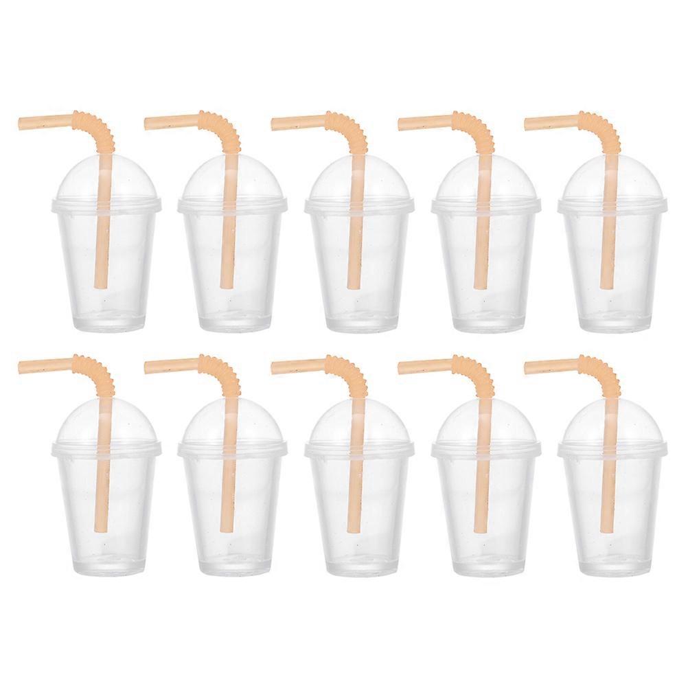Orange Resin Mini Milk Tea Cup Statue for Home Decor and Mini House Adornment 10 Pieces