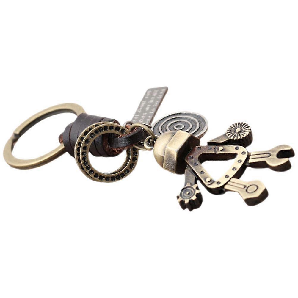 Unique Keychains Vintage Style Robot Keychain Retro 4.8x3.5x1cm Non-Corrosive Accessory 1Pack