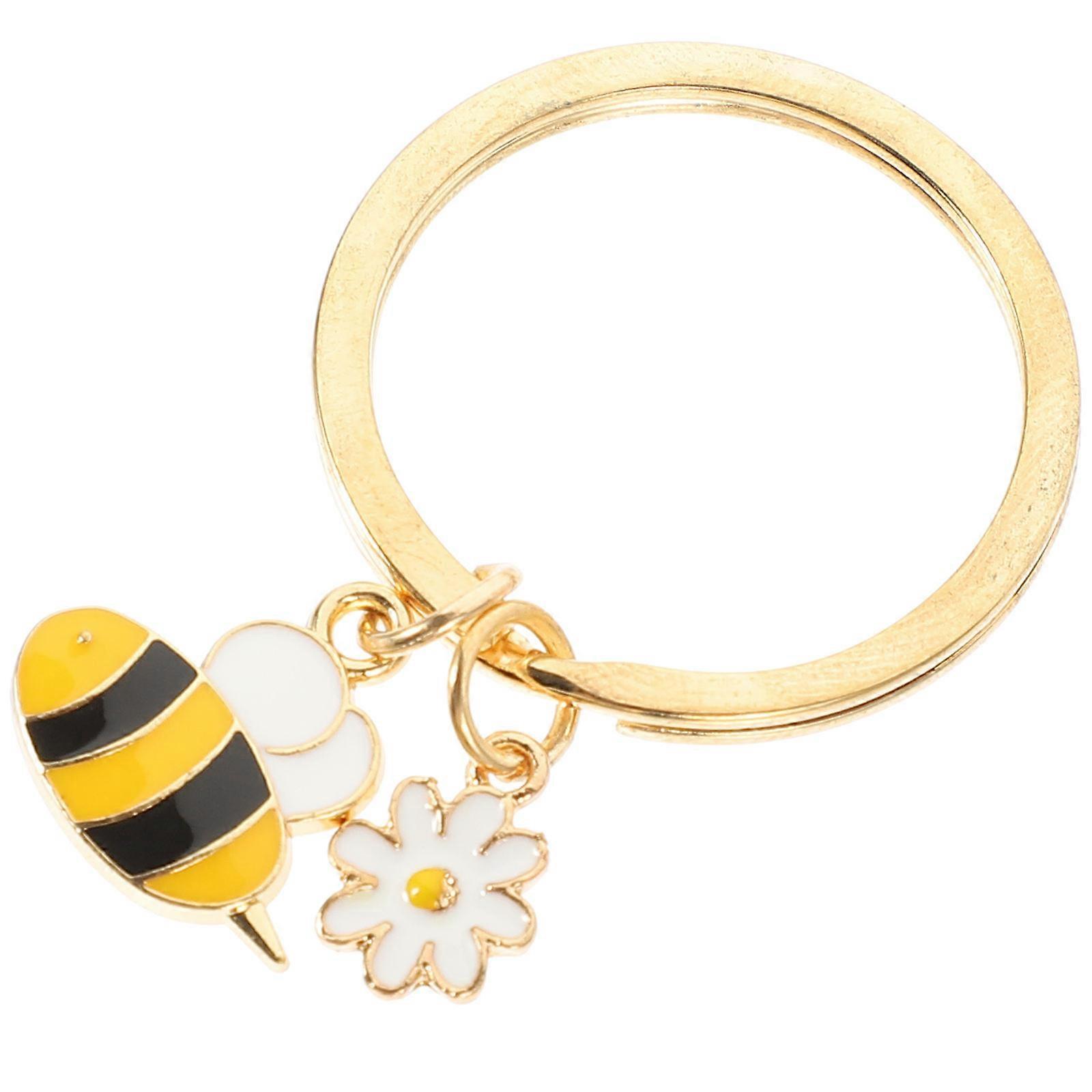 Bee Keychain Bee Key Ring Daily Use Multi-Colored 4.5x3cm Decorative 5Pcs