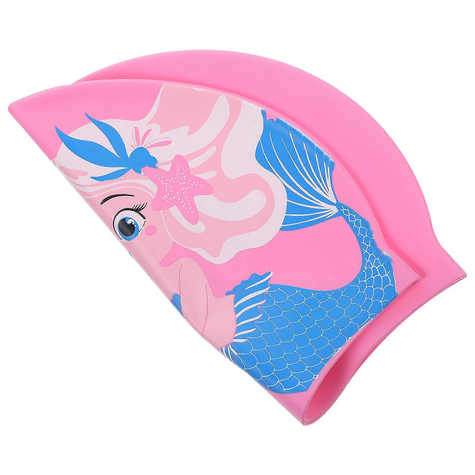 It sounds like you're describing a product listing for a **cartoon silicone swim cap**! Here's a polished and professional product description that