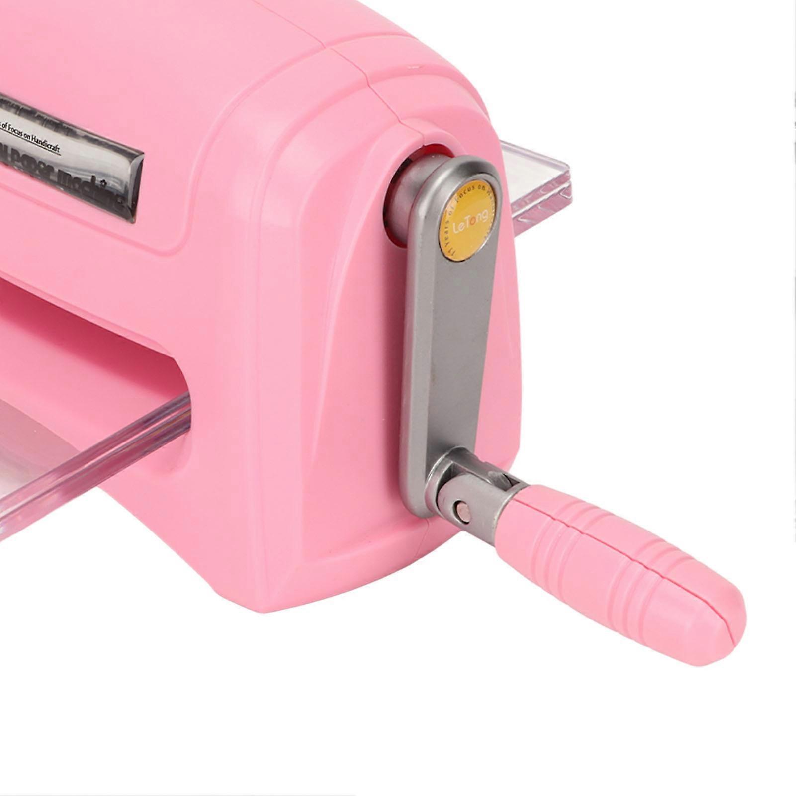 Embossing Machine DIY Making Portable Pink Plastic Zinc Alloy Scrapbooking Em Bossing Machine for School