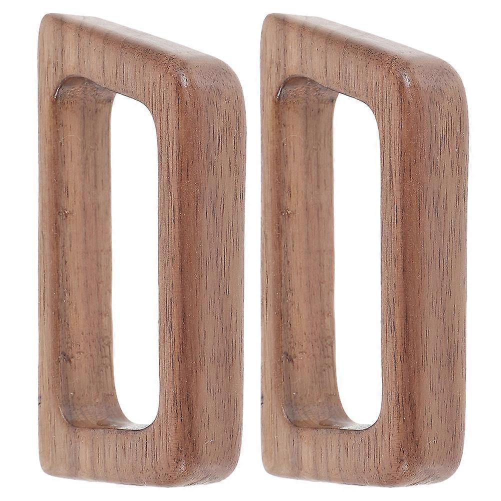 Brown Wooden Mug Handle for Furniture Use Smooth Edges Comfortable Grip Versatile Retro Style Wood Compact 2pcs