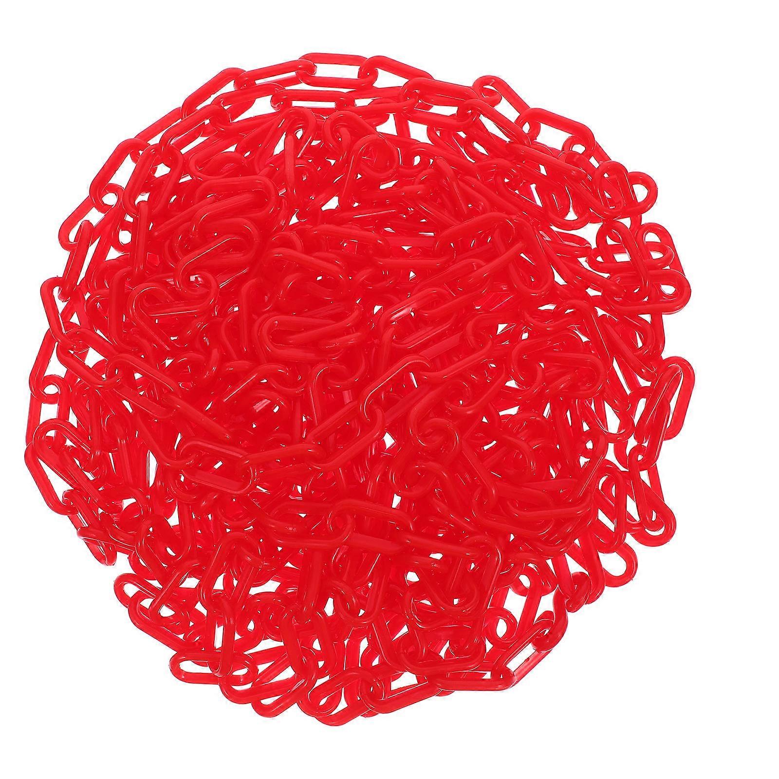 Caution Security Chain Crowd Control Chain Red 10m For Road Cones Pillars No Parking Signs Outdoor Safety 1Pcs