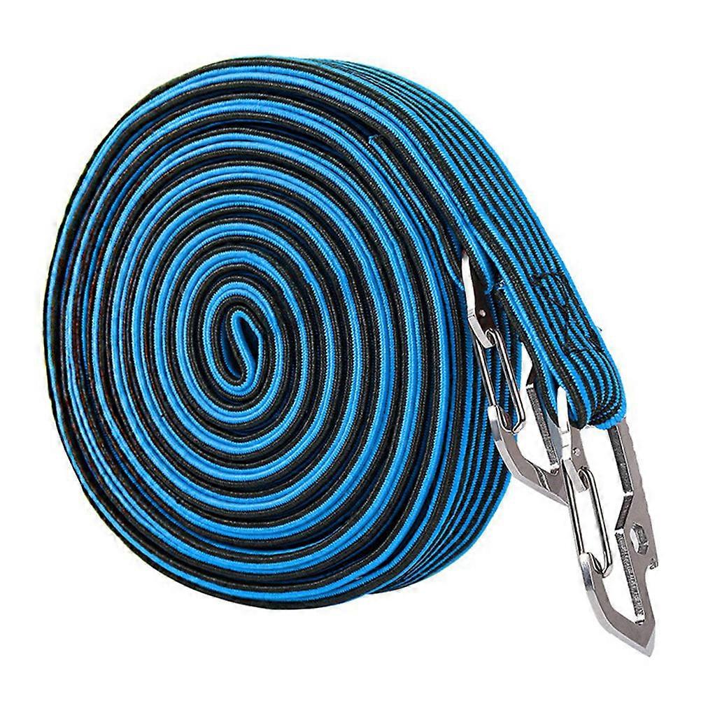 Bike Luggage Fixed Strap Durable Securing Luggage Round Shape 2 Meters Blue 1Pcs